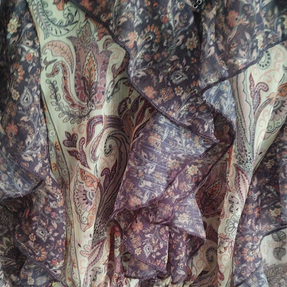 Elegant Sheer Brown Floral Swim Robe - Picture 3 of 4